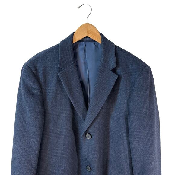 HART SCHAFFNER MARX Men's Wool Blend Coat Jacket Blue Size 40R with Flaw - Picture 3 of 10